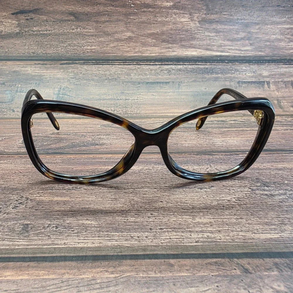 Tiffany & Co TF 4052-B Dark Havana Tortoise Butterfly Eyeglass Frames 58-16-135